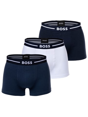 BOSS Boxershort 3er Pack in Marine/Weiß/Dunkelblau