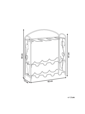 Beliani Weinständer DONEGAL in Schwarz - (W) 42 x (H) 50 x (L) 15 cm