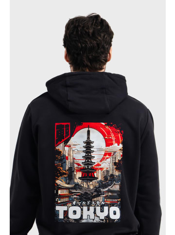 OLDSKULL Hoodie Tokyo Skyline Manga Graphic in Black