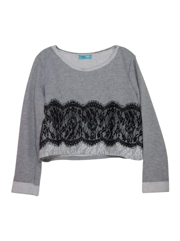TOOCHE Pullover "Spitzenpullover" in grau
