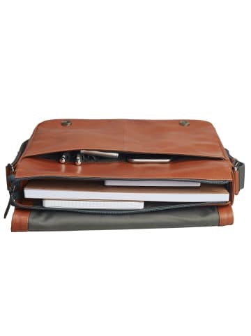 Leonhard Heyden Hamburg Messenger Leder 32 cm Laptopfach in cognac