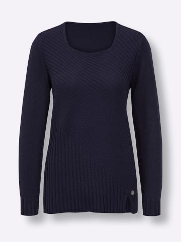 creation L Langarm-Pullover in marine