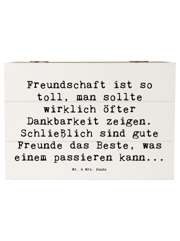 Mr. & Mrs. Panda Aufbewahrungsbox Spruch Dankbarkeit für Freunds... in Weiß