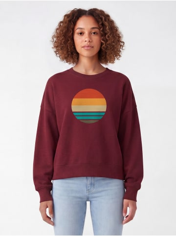 wat? Apparel Sweatshirt Retro Sunset Ocean in Weinrot