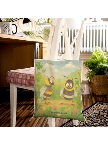 Mr. & Mrs. Panda Tasche Hummeln Kleeblatt Design ohne Spruch in Weiß