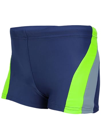 Aquarti Jungen Kinder Badehose Seitliche Paspel in blau/grün