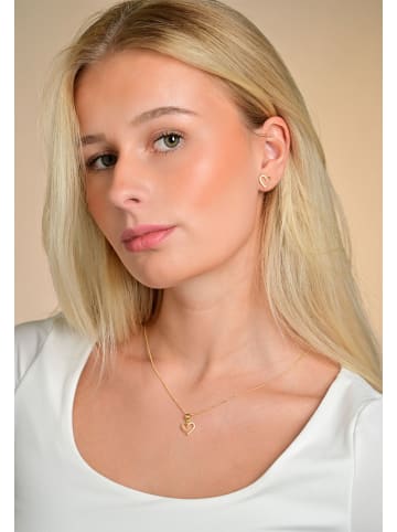 Adeliás Damen Anhänger – Herzanhänger aus 925 Silber mit Zirkonia in silber