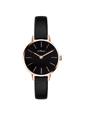 s.Oliver Armbanduhr Petite Time in schwarz