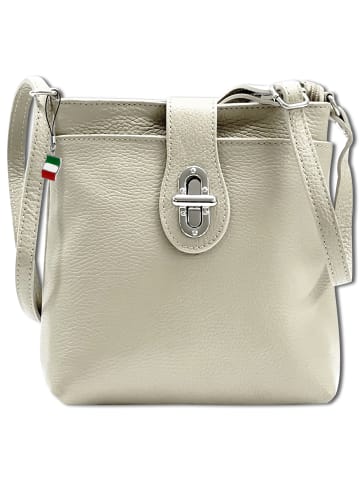 Florence Florence Umhängetasche Leder beige ca. 22cm