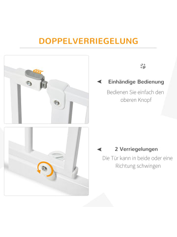 Pawhut Hunde Türschutzgitter Weiß 95L x 3B x 76H cm