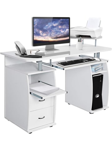 COSTWAY Computertisch in Weiß