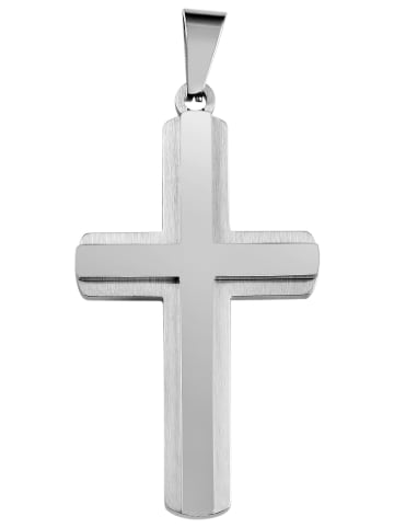 Adeliás Damen Anhänger – Kreuz Kreuzanhänger aus Edelstahl in silber