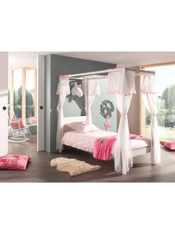 58 aufm Kessel HIMMELBETT Katerinka 208x191x98 aus Massivholz in Weiß