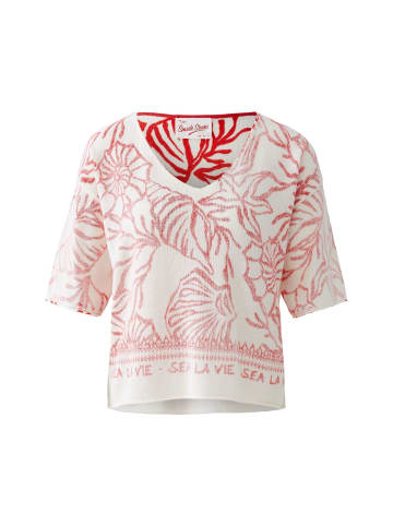 Oui Pullover in white red