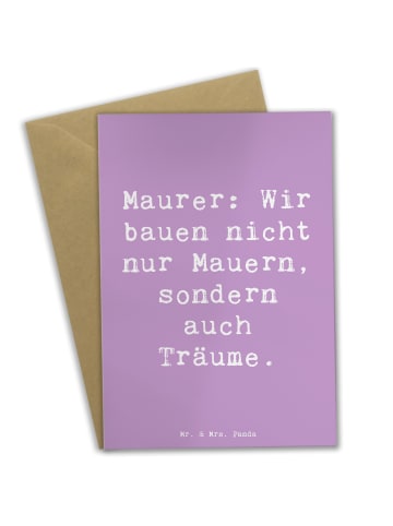 Mr. & Mrs. Panda Grußkarte Spruch Maurer Träume mit Spruch in Lavendeltraum