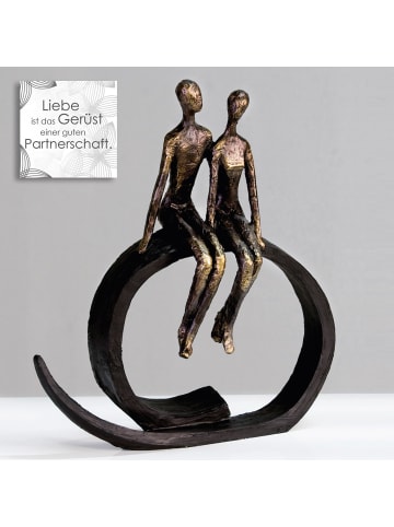 GILDE Skulptur Close bronzefarben, schwarz - (H) 35 cm