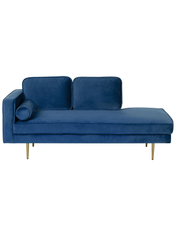 Beliani Chaiselongue MIRAMAS in Blau/Gold - (W) 171 x (H) 63 x (L) 79 cm