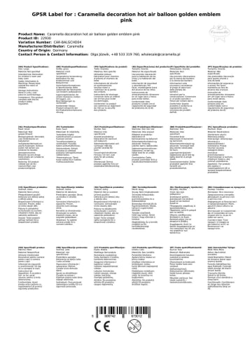 Caramella Deko Heissluftballon