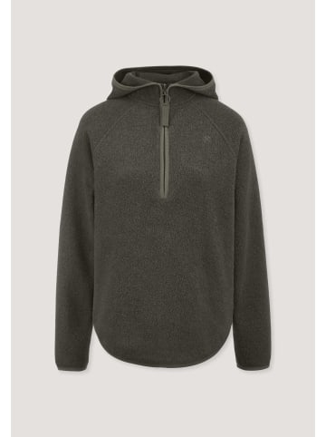 Hessnatur Fleece Hoodie in tannengrün