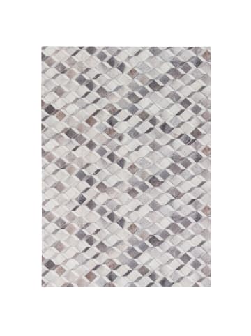 Pergamon Kunstfaser Patchwork Tierfell 3D Optik in Grau Beige