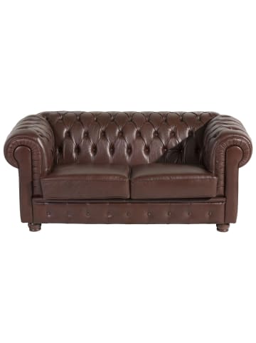 58 aufm Kessel SOFA 2-Sitzer Kalea Bezug Wischleder Buche nussbaum dunkel / braun