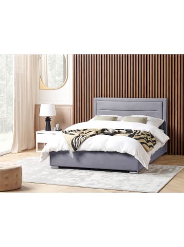 Beliani 2-tlg Doppelbett ROUEN in Grau