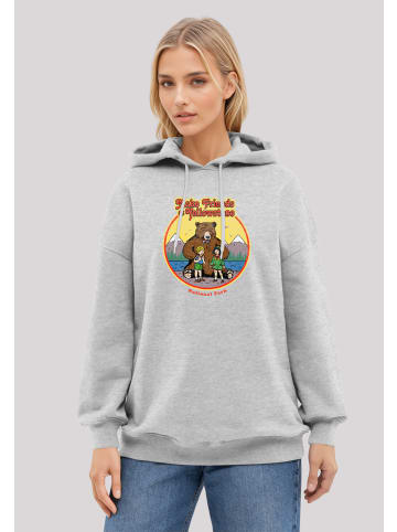 F4NT4STIC Hoodie US National Parks Make Friends At Yellowstone in grau meliert