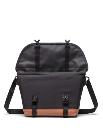 Herschel Cove Messenger - Umhängetasche S 24.5 cm (grid-black) in black/saddle brown