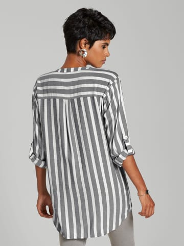 creation L Gestreifte Bluse in weiß-grau-gestreift