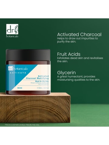 Dr. Botanicals Mattierende Aktivkohle-Maske für fettige Haut 60 ml