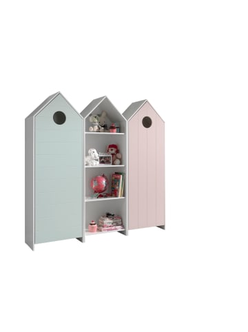 58 aufm Kessel REGALSCHRANK Set Kania MDF+Holzwerkstoff Weiß /Pink