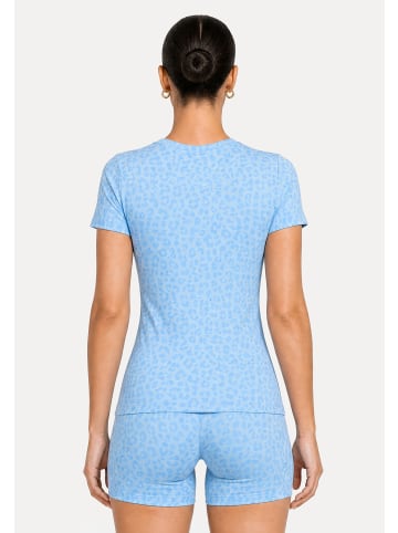 SMILODOX LEO T-Shirt Velvara in Hellblau Leo