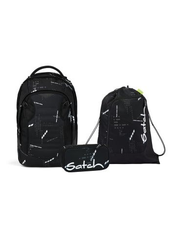 Satch Schulrucksack-Set MATCH PLUS "Ninja Matrix" 3-tlg. in Schwarz