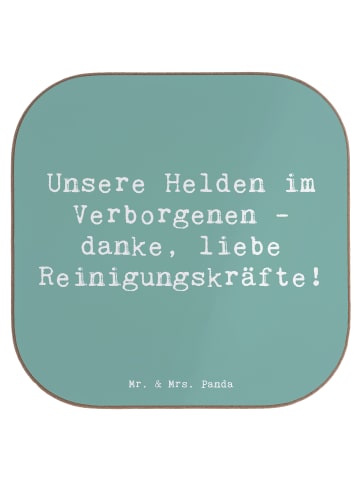 Mr. & Mrs. Panda Untersetzer Glas Spruch Reinigungskraft Helden ... in Meeresbrise