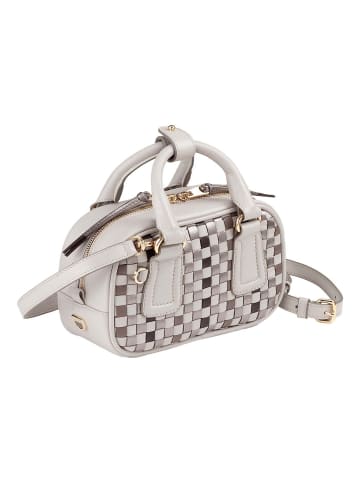 DuDu Woven Handtasche Leder 20.5 cm in grigio perla