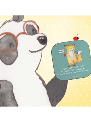 Mr. & Mrs. Panda Untersetzer Sozialarbeiterin Hoffnungsträger mi... in Meeresbrise