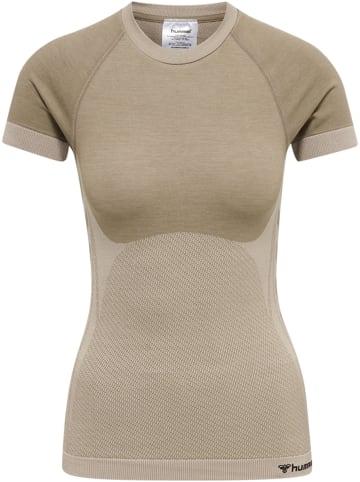 Hummel Hummel T-Shirt Hmlclea Yoga Damen Dehnbarem Atmungsaktiv Schnelltrocknend Nahtlosen in CHATEAU GRAY/DRIFTWOOD MELANGE