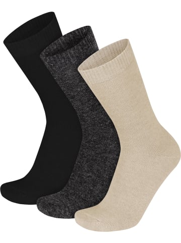 normani 3 Socken aus Cashmere und Merinowolle mit Komfortbund in Schwarz
