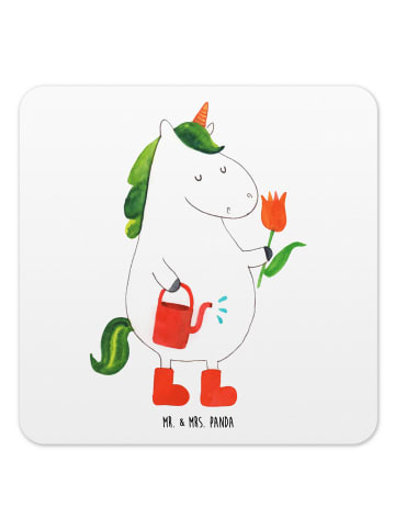 Mr. & Mrs. Panda Tassenuntersetzer Einhorn Gärtner ohne Spruch in Weiß