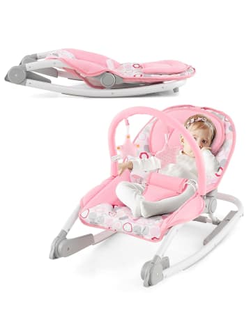 COSTWAY 2 in 1 Babywippe klappbar 0-6 Monaten in Rosa