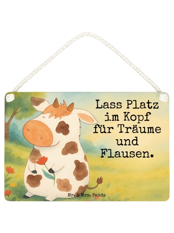 Mr. & Mrs. Panda Schild Kuh Design mit Spruch in Weiß