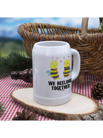 Mr. & Mrs. Panda Bierkrug Biene Verliebt mit Spruch in Weiß