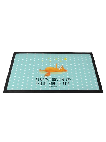 Mr. & Mrs. Panda Türmatte Fuchs Sterne mit Spruch in Türkis Pastell