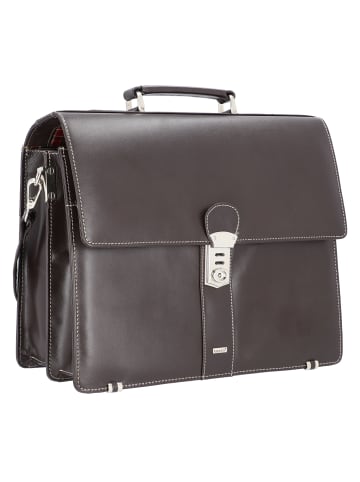 Alassio Monaco Aktentasche Leder 38 cm Laptopfach dunkelbraun-antik