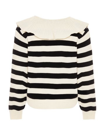 NAEMI Damen Cardigan in Weiss Schwarz