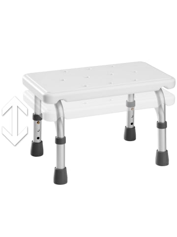 tectake Badewannensitz, Maße: 41 x 26 x 21 – 26,5 cm, rutschfeste Gummifüße