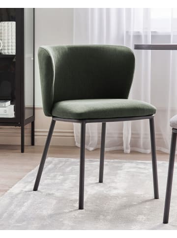 Beliani 2er-Set Esszimmerstuhl MINA in Grün/Schwarz