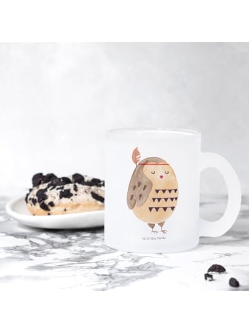 Mr. & Mrs. Panda Glas Eule Federschmuck ohne Spruch in Transparent