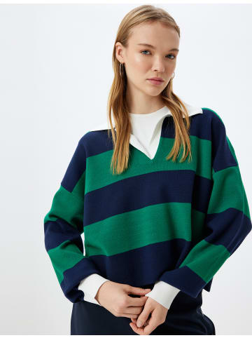 KOTON Sweater in Marineblau Gestreift