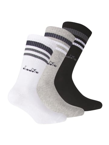 Diadora Socken 3er Pack in Schwarz/Grau/Weiß